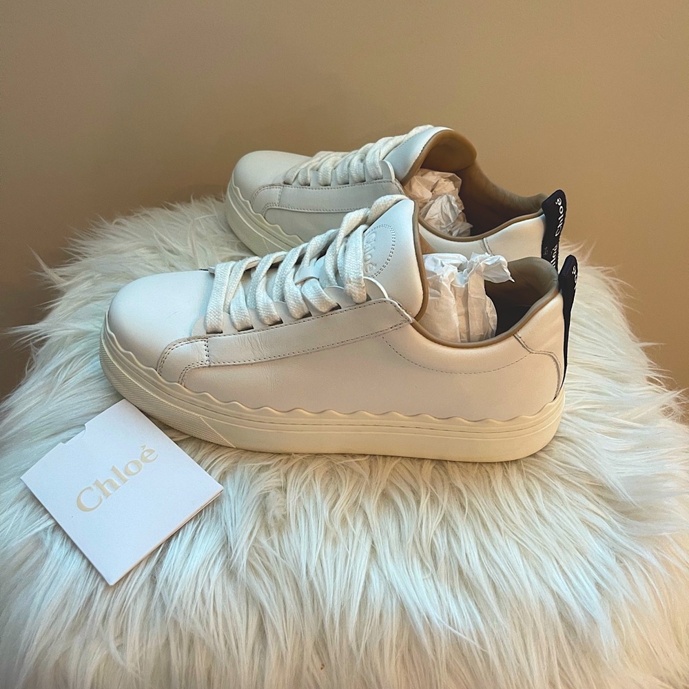 Chloe Scalloped Leather Sneakers (Perfect Condition)